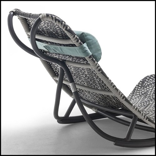 Bain de soleil tressé main finition gris foncé et gris clair 178-Relax Lounger