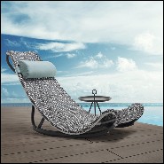 Bain de soleil tressé main finition gris foncé et gris clair 178-Relax Lounger