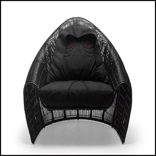 Fauteuil Star Wars tressé main en nylon et polyéthylène finition noir 178-Palpatine