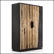 Bar à vin avec structure en chêne massif naturel et chêne brûlé 154-Natural and Burnt Oak Raw