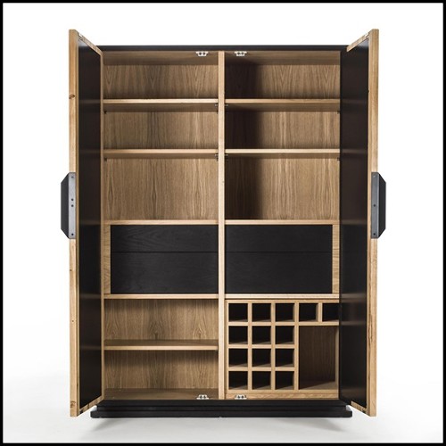 Bar à vin avec structure en chêne massif naturel et chêne brûlé 154-Natural and Burnt Oak Raw