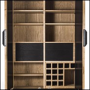 Bar à vin avec structure en chêne massif naturel et chêne brûlé 154-Natural and Burnt Oak Raw