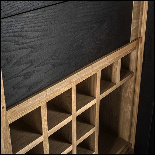 Bar à vin avec structure en chêne massif naturel et chêne brûlé 154-Natural and Burnt Oak Raw