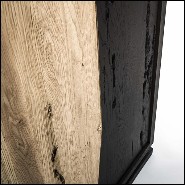 Bar à vin avec structure en chêne massif naturel et chêne brûlé 154-Natural and Burnt Oak Raw