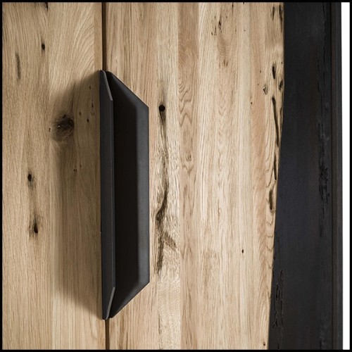 Bar à vin avec structure en chêne massif naturel et chêne brûlé 154-Natural and Burnt Oak Raw