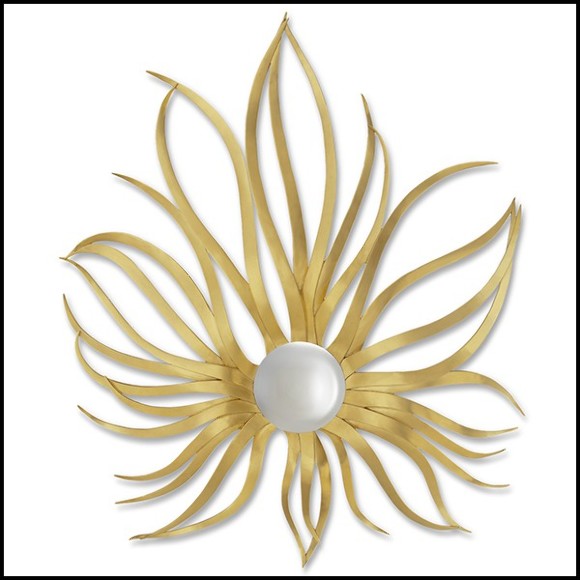 Miroir avec cadre en bois massif taillé et peint à la main avec peinture or 119-Falling Star