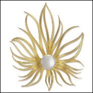 Miroir avec cadre en bois massif taillé et peint à la main avec peinture or 119-Falling Star