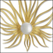 Miroir avec cadre en bois massif taillé et peint à la main avec peinture or 119-Falling Star