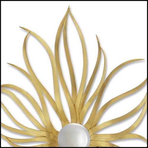 Miroir avec cadre en bois massif taillé et peint à la main avec peinture or 119-Falling Star