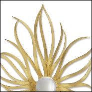 Miroir avec cadre en bois massif taillé et peint à la main avec peinture or 119-Falling Star