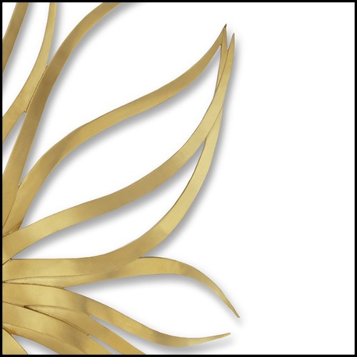 Miroir avec cadre en bois massif taillé et peint à la main avec peinture or 119-Falling Star