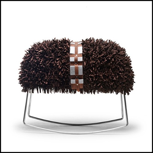 tabouret Star Wars sur base balancelle et couvert avec microfibres 178-Chewbacca