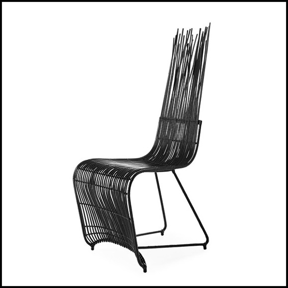 Dining chair in rattan in black finish indoor or outdoor 178-Bundle Dining