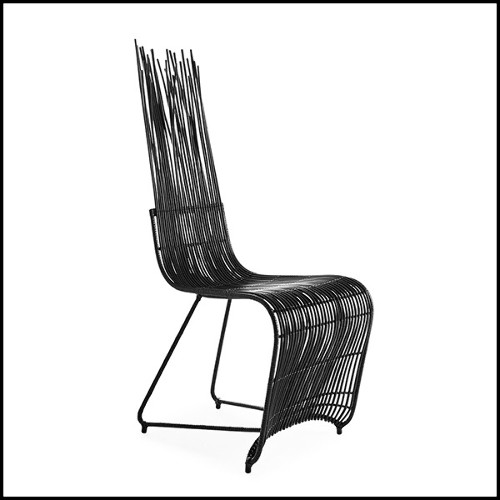 Chaise en rotin naturel finition black outddor ou indoor 178-Bundle Dining