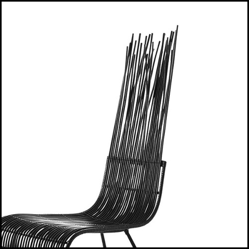 Dining chair in rattan in black finish indoor or outdoor 178-Bundle Dining