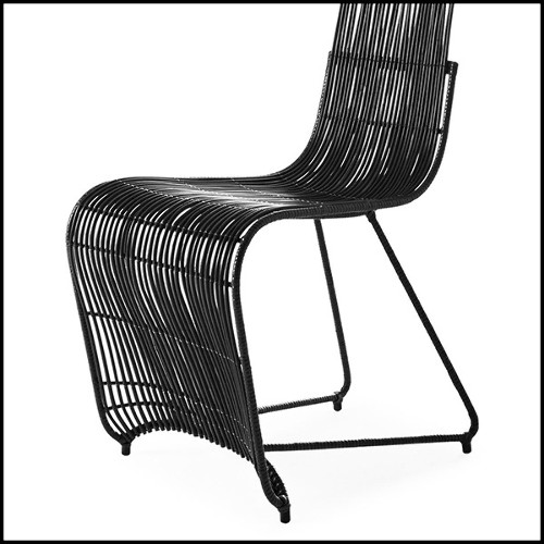 Chaise en rotin naturel finition black outddor ou indoor 178-Bundle Dining
