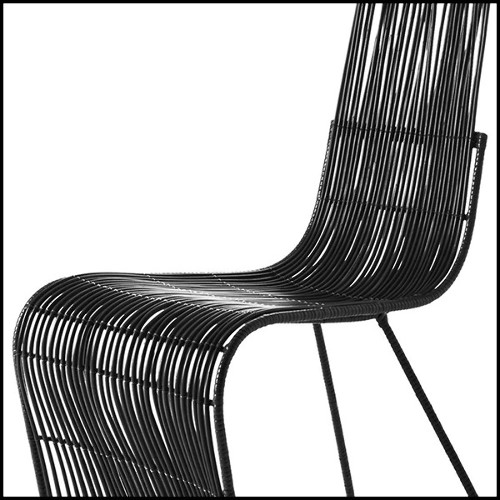 Chaise en rotin naturel finition black outddor ou indoor 178-Bundle Dining