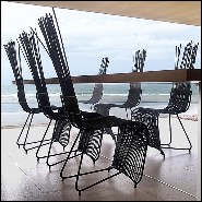 Chaise en rotin naturel finition black outddor ou indoor 178-Bundle Dining