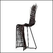 Bar Stool in rattan in black finish indoor or outdoor 178-Bundle Dining