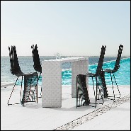 Bar Stool in rattan in black finish indoor or outdoor 178-Bundle Dining