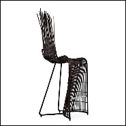 Tabouret de bar en rotin naturel finition black outdoor ou indoor 178-Bundle Dining