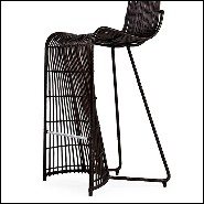 Bar Stool in rattan in black finish indoor or outdoor 178-Bundle Dining