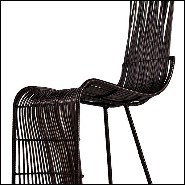 Bar Stool in rattan in black finish indoor or outdoor 178-Bundle Dining