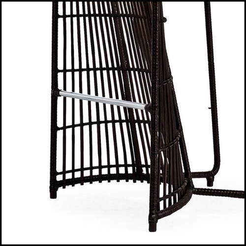 Bar Stool in rattan in black finish indoor or outdoor 178-Bundle Dining