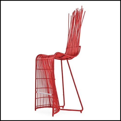 Bar Stool in rattan in black finish indoor or outdoor 178-Bundle Dining