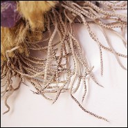 Mirror with frame in solid wood surrounded with pure amethyst stones PC-Amethyst