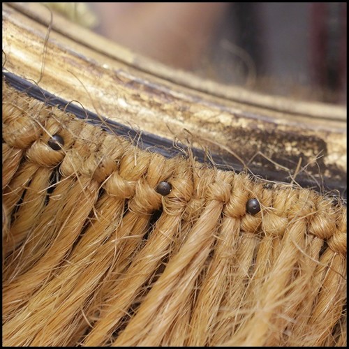 Miroir avec cadre en bois massif avec véritables pierres améthystes du Brésil PC-Amethyst