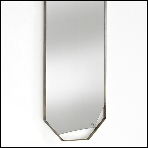 Miroir avec cadre en laiton vintage et avec miroir en verre 146-Cuadro Rectangular
