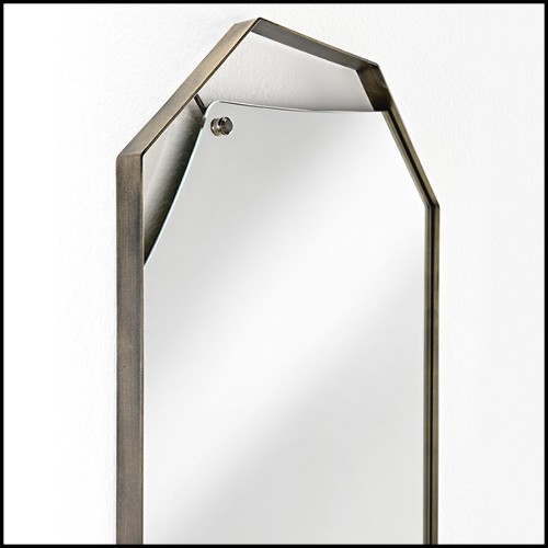 Mirror with vintage brass frame with mirror glass 146-Cuadro Rectangular