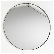 Mirror with vintage brass frame with mirror glass 146-Cuadro Round
