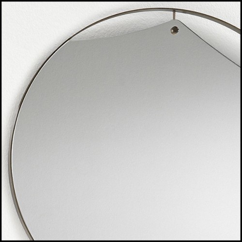 Mirror with vintage brass frame with mirror glass 146-Cuadro Round