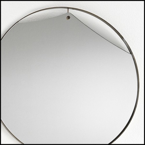 Mirror with vintage brass frame with mirror glass 146-Cuadro Round