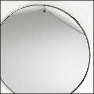Miroir avec cadre en laiton vintage et avec miroir en verre 146-Cuadro Round