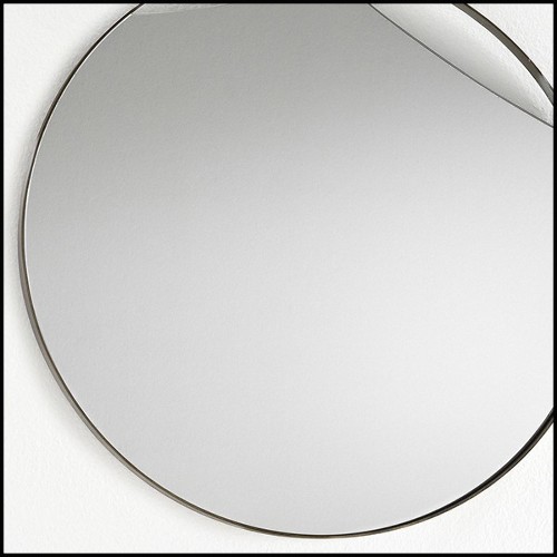 Miroir avec cadre en laiton vintage et avec miroir en verre 146-Cuadro Round