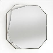 Miroir avec cadre en laiton vintage et avec miroir en verre 146-Cuadro Square