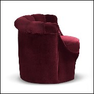 Armchair with solid wood covered with high quality redwine velvet fabric 155-Gondole