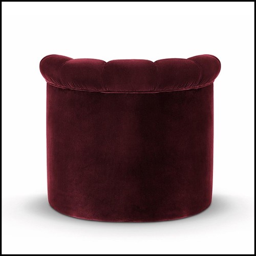Armchair with solid wood covered with high quality redwine velvet fabric 155-Gondole