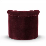Fauteuil avec structure en bois et couvert avec tissu coloris bordeaux 155-Gondole