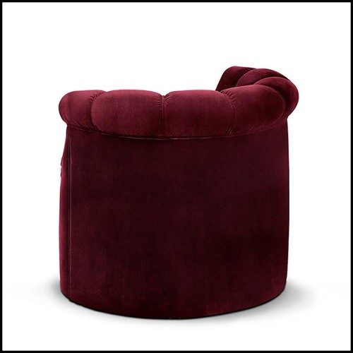 Fauteuil avec structure en bois et couvert avec tissu coloris bordeaux 155-Gondole