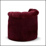 Armchair with solid wood covered with high quality redwine velvet fabric 155-Gondole