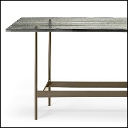 Console Table with colored striped glass top on titanium base 146-Lines Glass Top