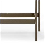 Console avec plateau en verre avec lignes colorées et base en titanium 146-Lines Glass Top