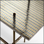 Console Table with colored striped glass top on titanium base 146-Lines Glass Top