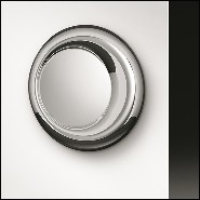 Miroir avec cadre en verre argenté et miroir ovale en verre 146-Silvered Pearl