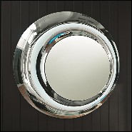 Miroir avec cadre en verre argenté et miroir ovale en verre 146-Silvered Pearl