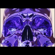 Sculpture made in marble dust resin chromed in blue finish with christianism crown PC-Skull Blue Christianism